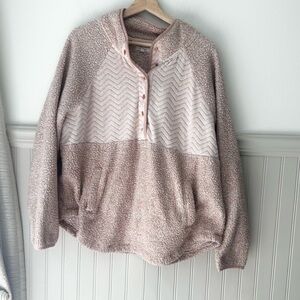 Maurices XXL Pink and Cream Sherpa Sweatshirt